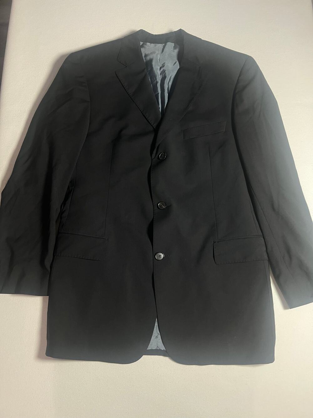 Hugo Boss Scorsese Movie Mens 46R Black Virgin Wool Cerruti Blazer Jacket